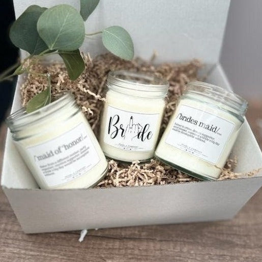 Bridal Bundle  Candle Gift Box Trio  Organic Candles 